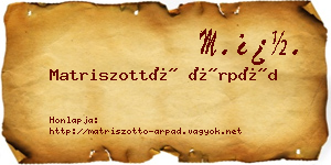Matriszottó Árpád névjegykártya